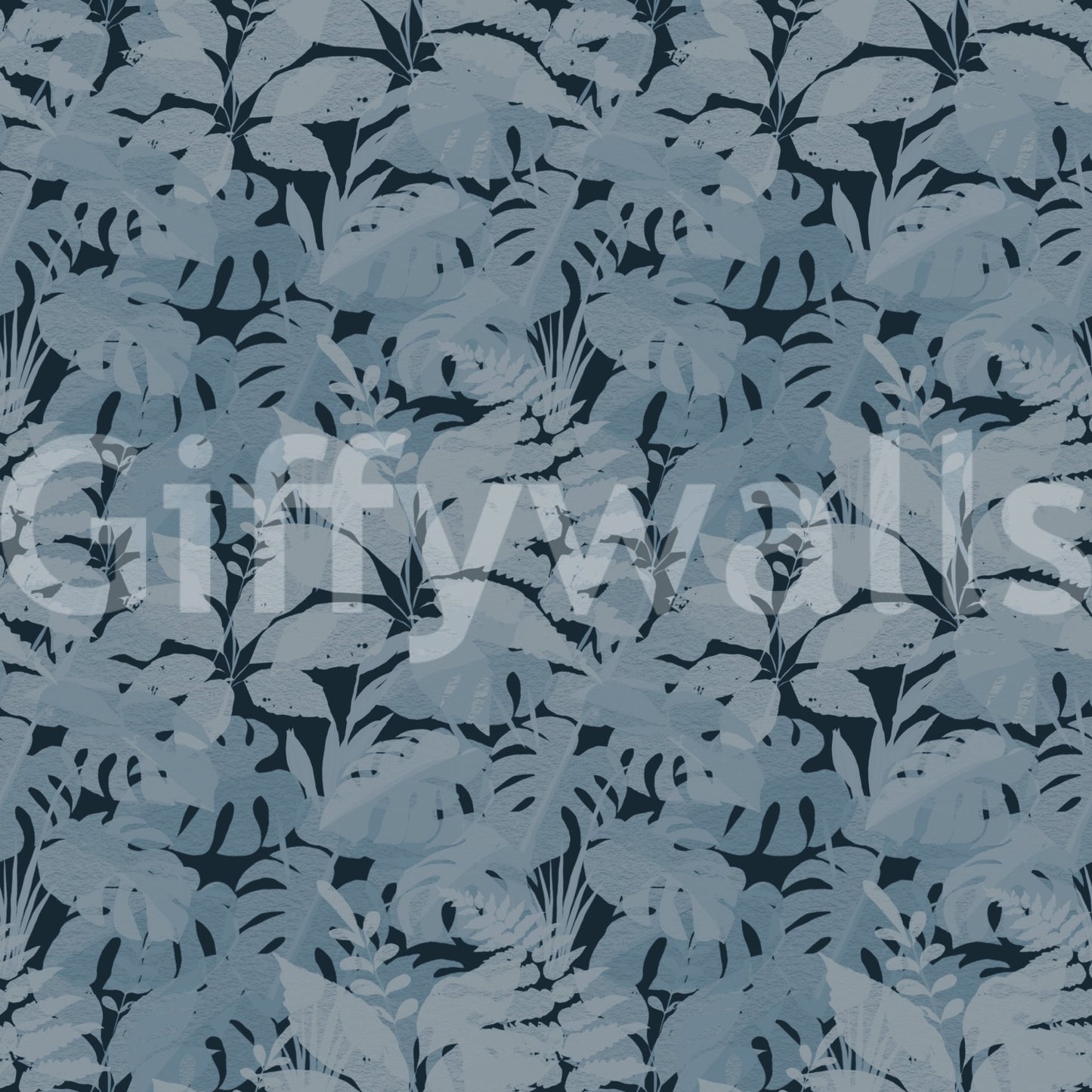 Tropical indigo leaves wallpaper with soft textured foliage