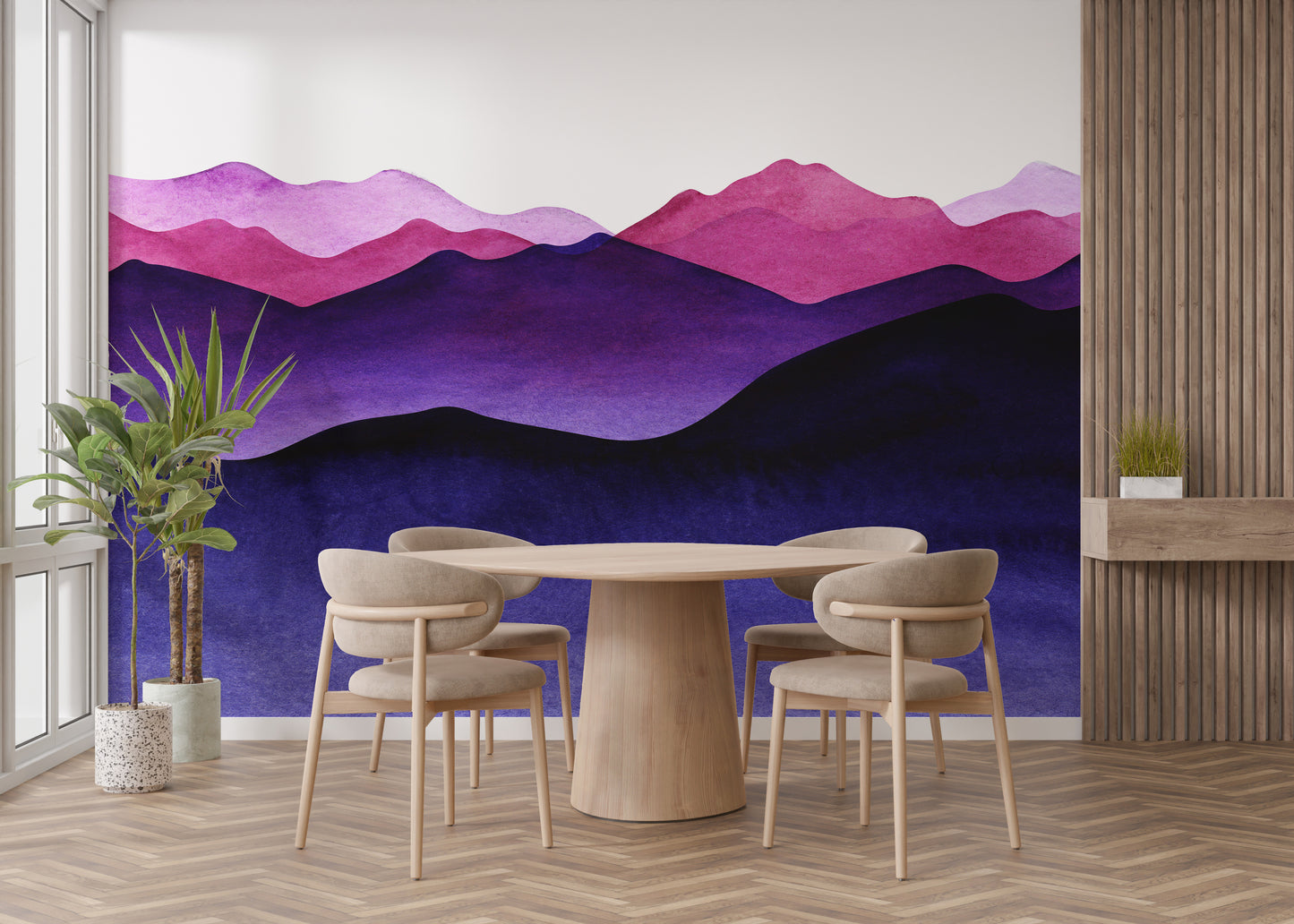 indigo color shades mountain Stick on wallpaper
