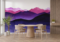 indigo color shades mountain Stick on wallpaper