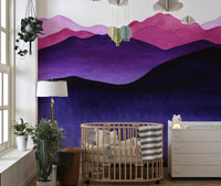 indigo color shades mountain removable peel and stick wallpaper