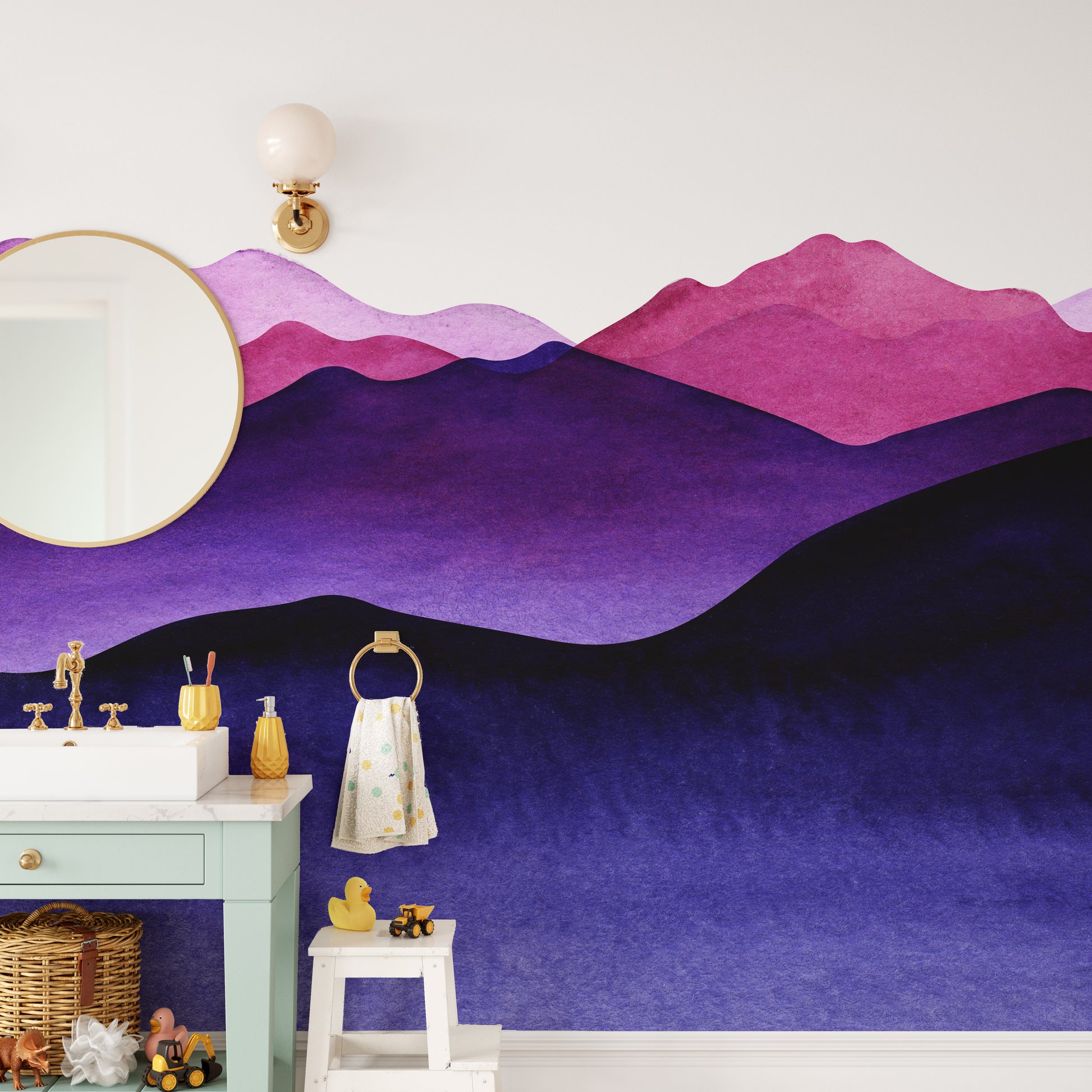 indigo color shades mountain wallpaper