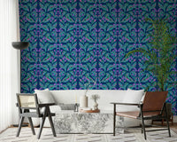 Indigo electric leaves Wallpaper⁠