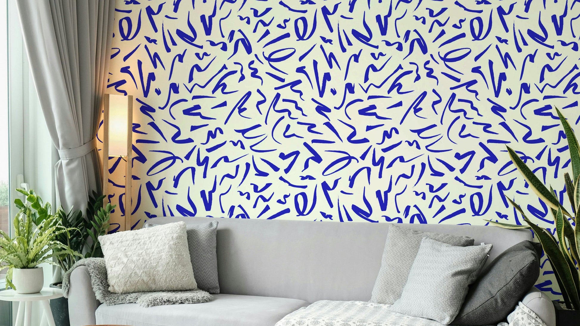 Playful scribbles wall mural

