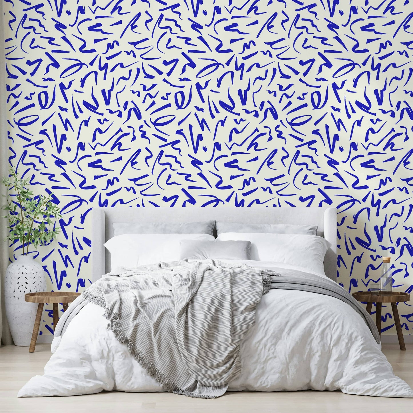 Artistic line pattern wallcovering

