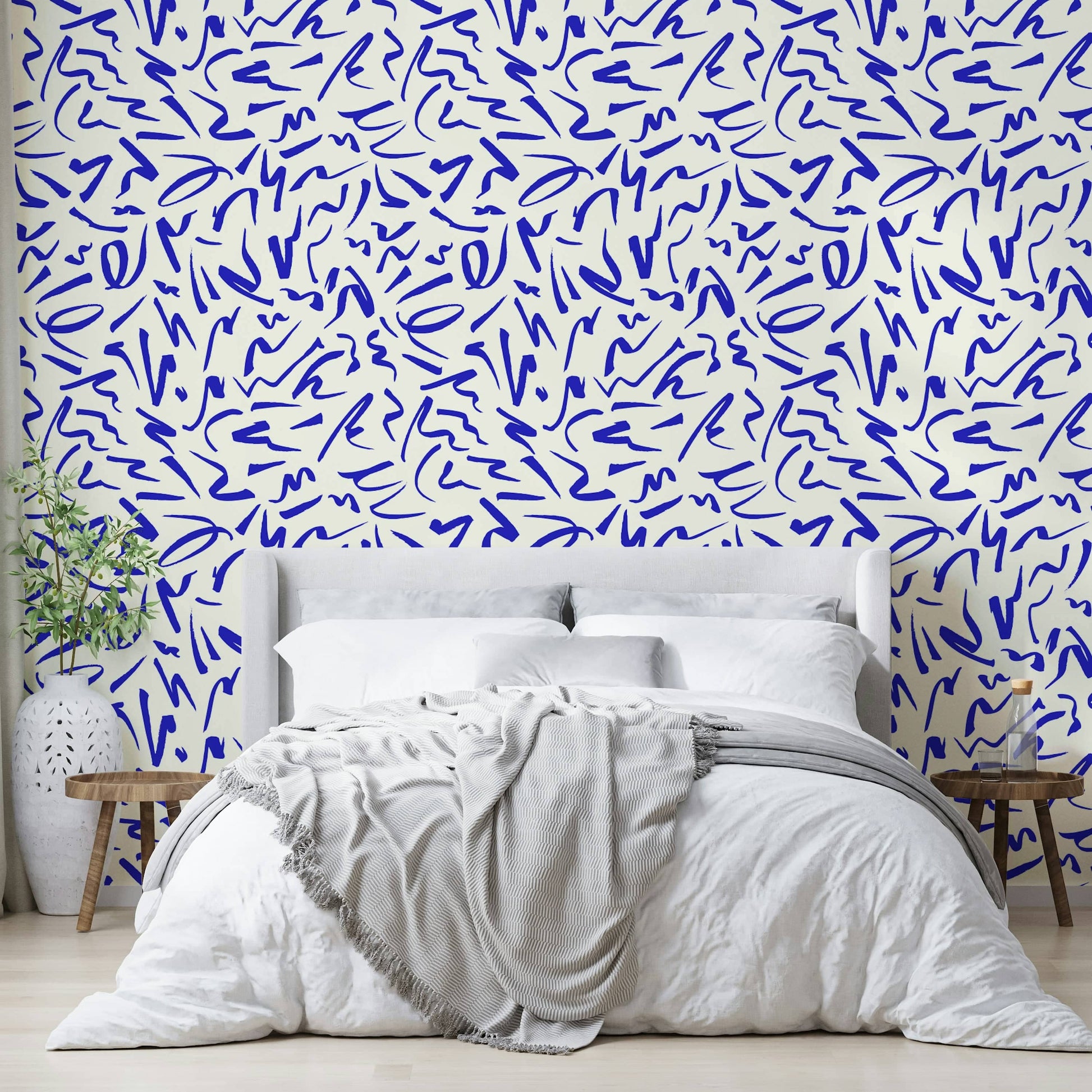 Artistic line pattern wallcovering

