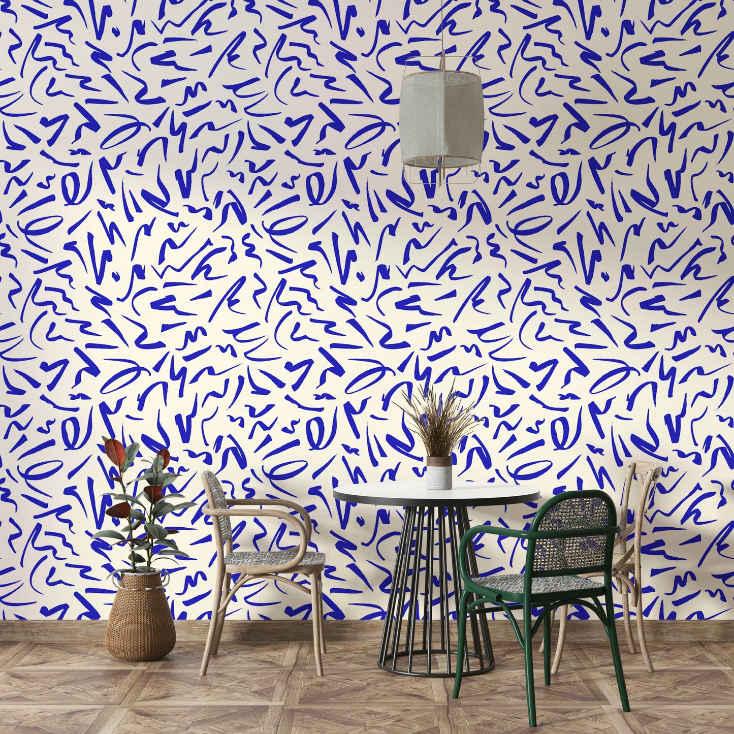 Modern graphic  scribbles wallpaper 

