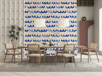 Indigo-toned wave mural with gentle gradients and artistic flow.