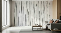A beautiful modern art wall mural of delicate lines.