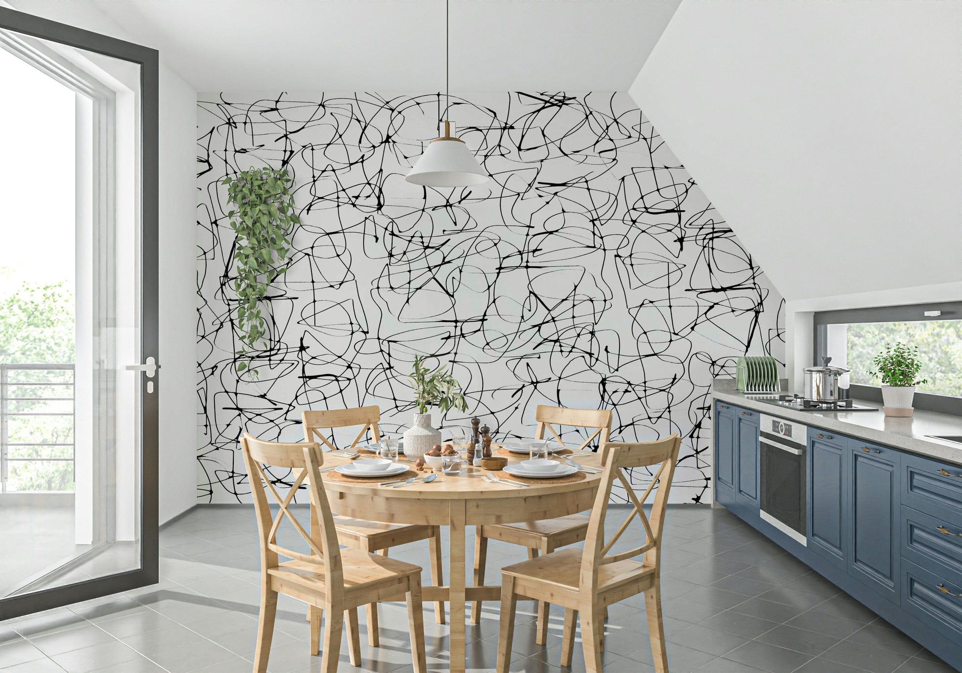 A classic abstract design wallpaper for walls.