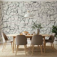 A graceful subtle pattern wall mural in cool, abstract tones.
