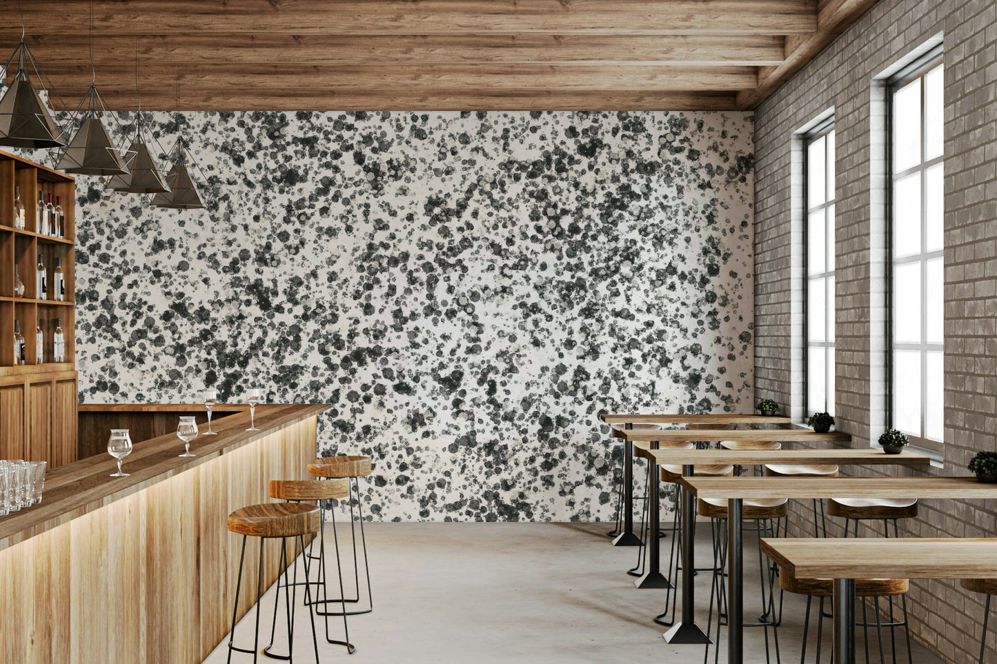 A beautiful wide-angle wall mural of abstract motion.