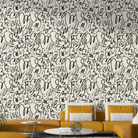Bold pencil pattern wallpaper.
