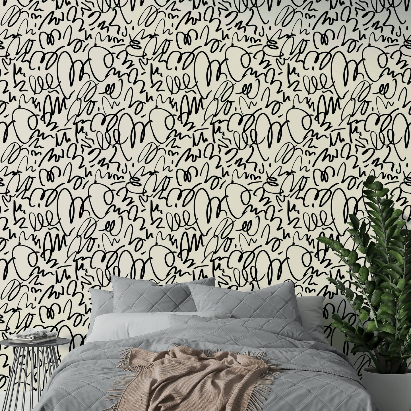 Modern night white loop wallpaper.
