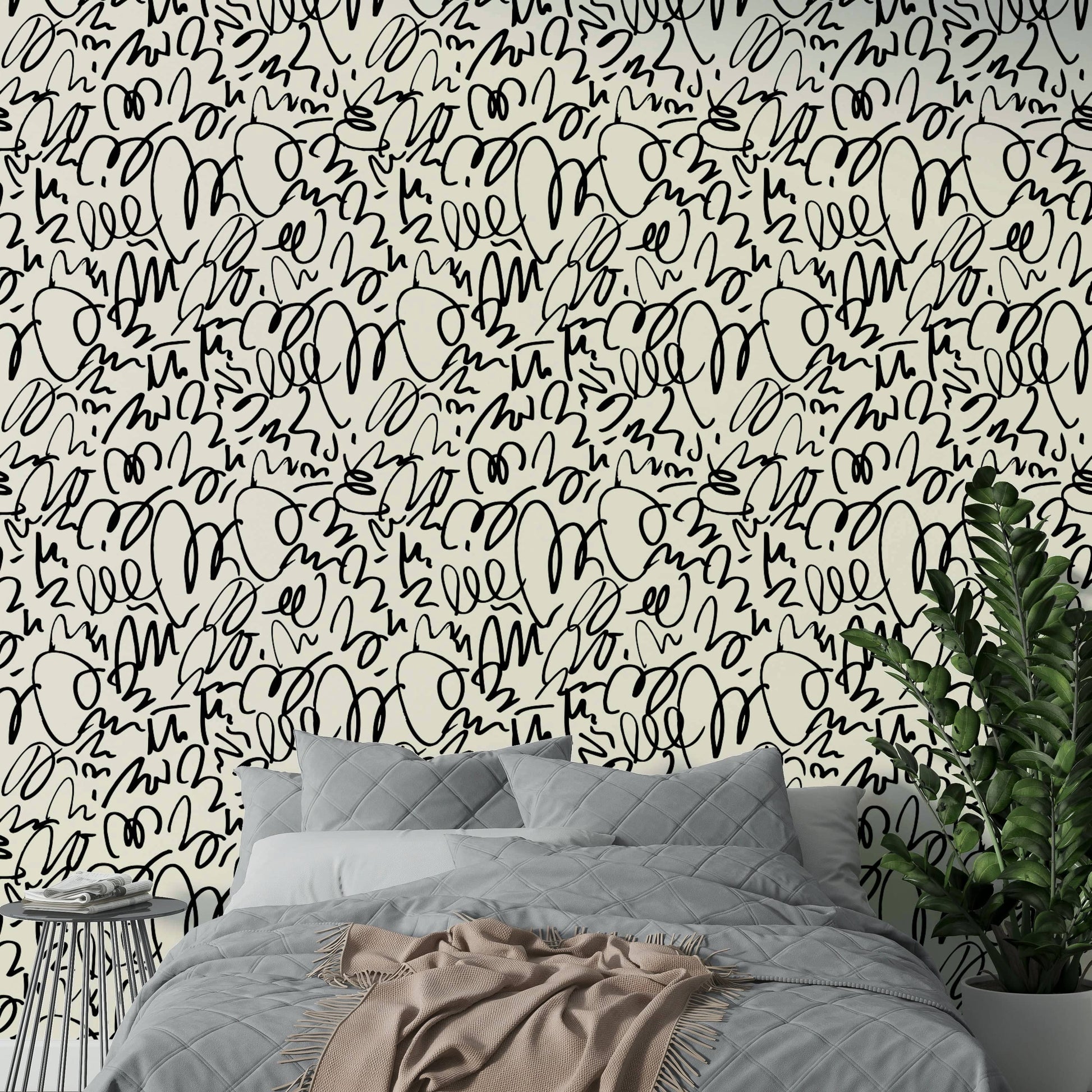 Modern night white loop wallpaper.
