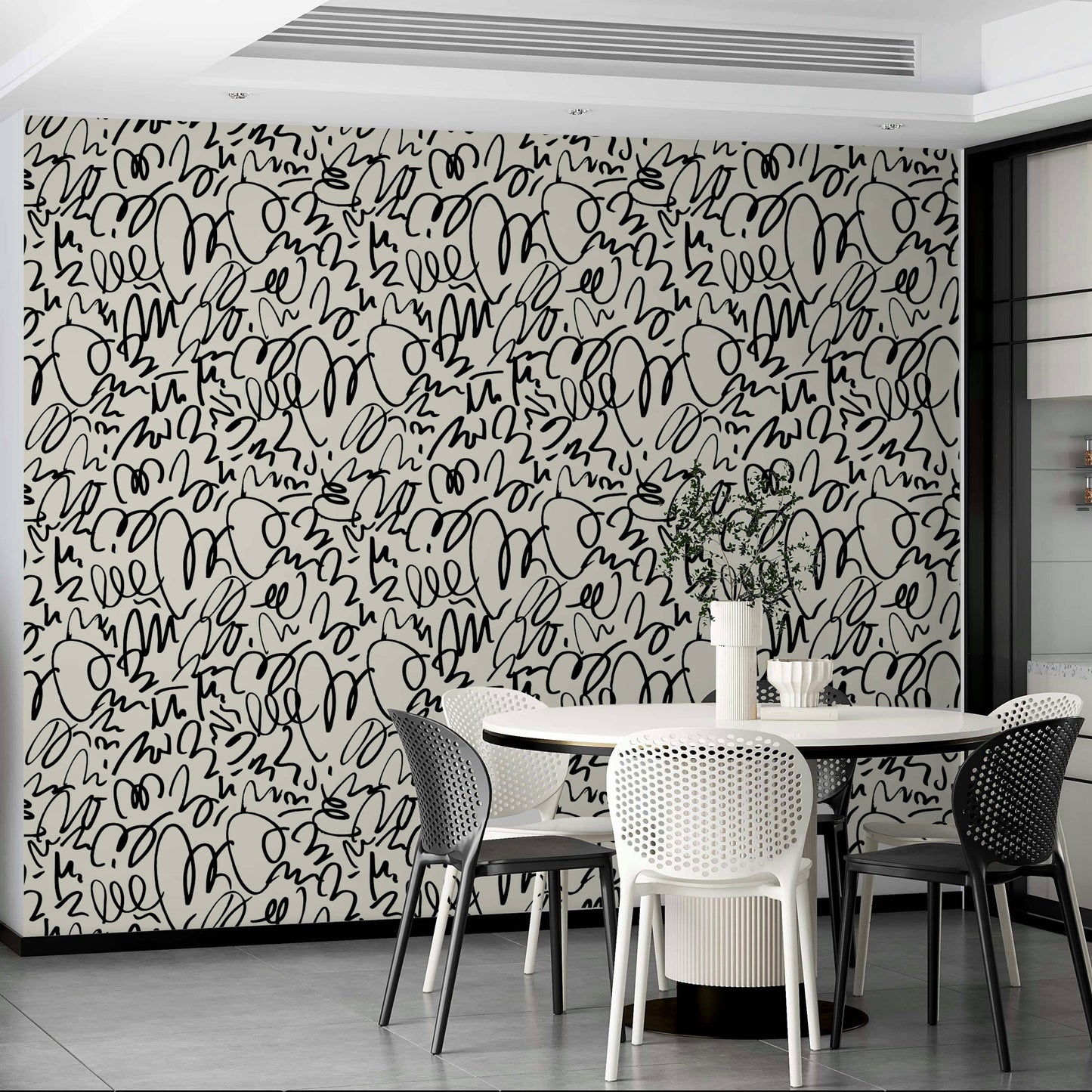 Contemporary simple wire wallpaper.
