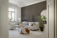 Sophisticated Into The Jungle Taupe wall accent, shadowed leaves.