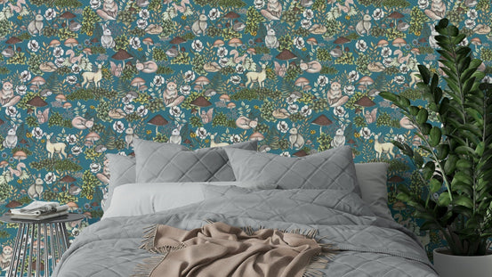 Woodland animal mural wallpaper
