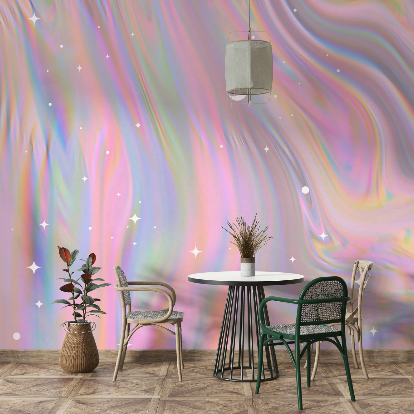 Iridescent pastel wall mural

