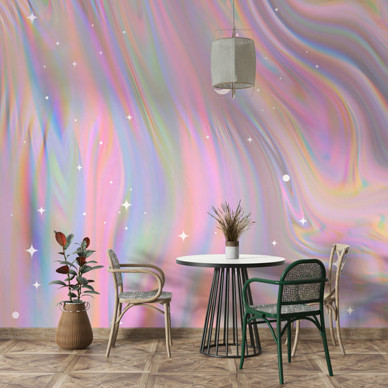 Iridescent pastel wall mural


