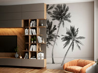 Silhouette palm trees wall wallpaper

