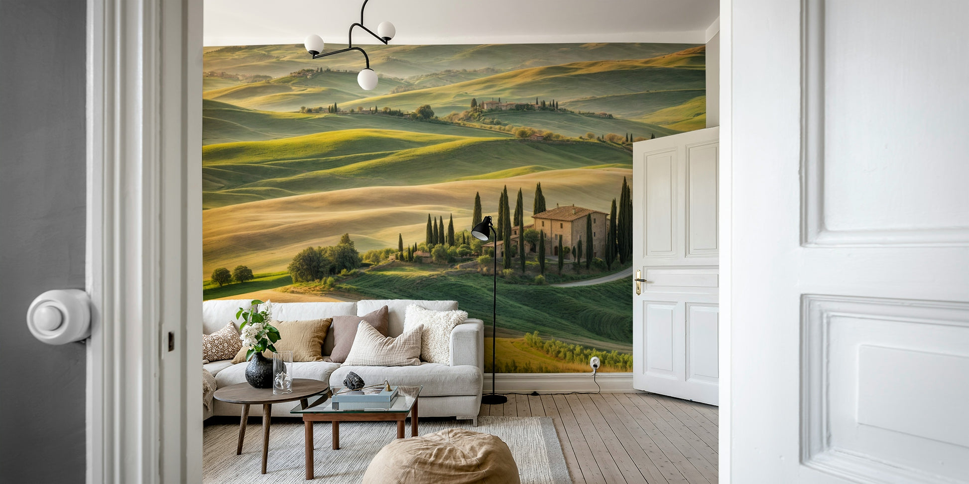 Italian hillscape for living room wall

