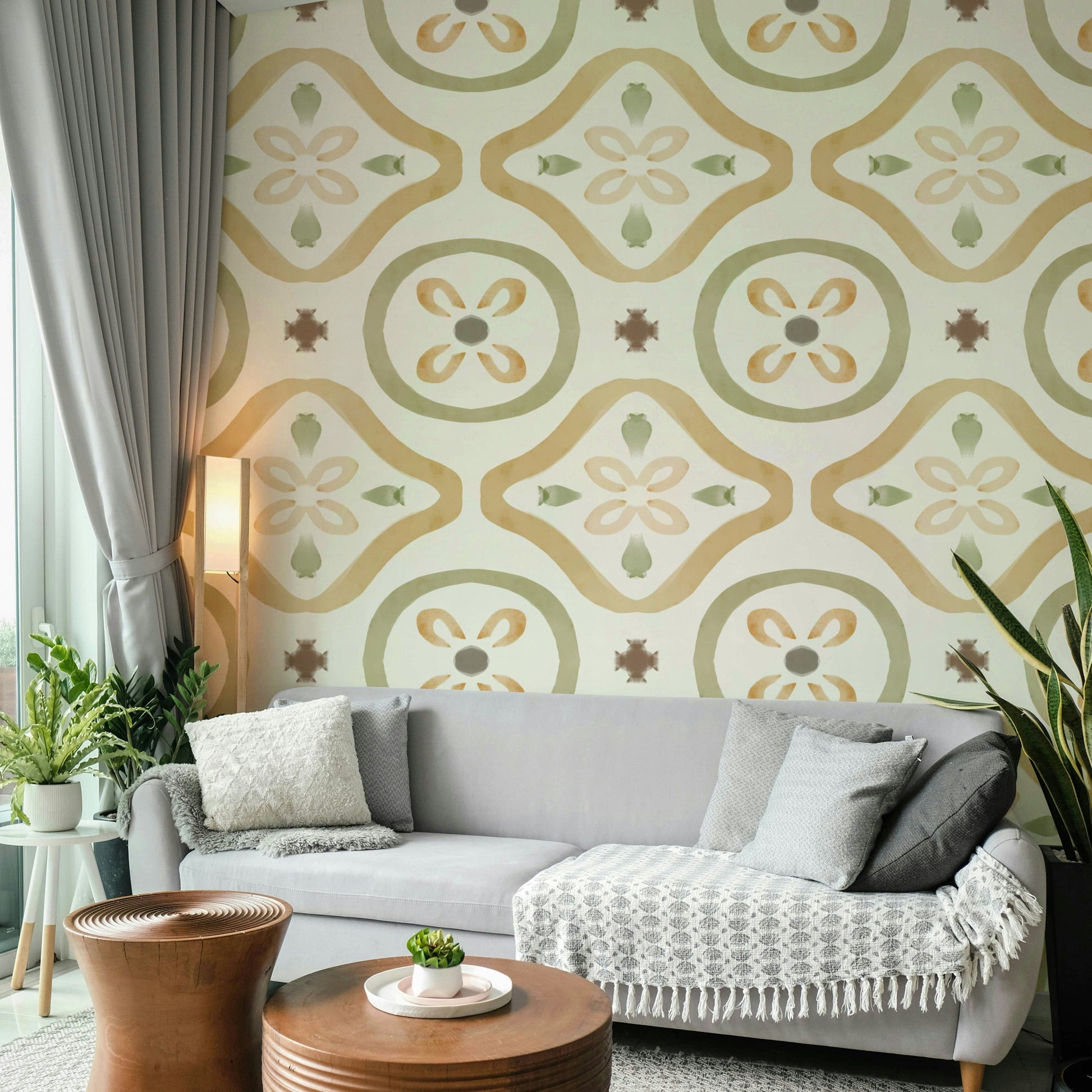 Serene art scene with friendly shapes

