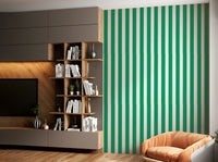 Elegant jade green striped wallpaper for contemporary interiors

