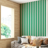 Classic jade green stripes wallpaper with a clean look

