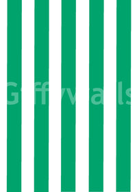 Vertical stripes wallpaper in jade green and cream tones

