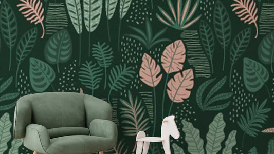 Textured Jade Green Leaves Wall Art
