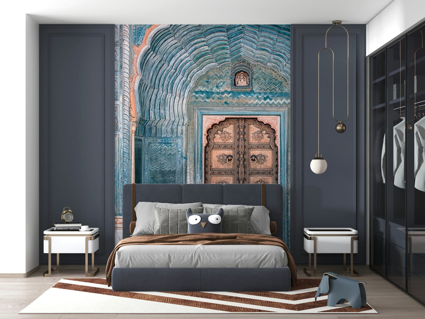 Traditional Jaipur Archway wallcovering architectural detail historical building.