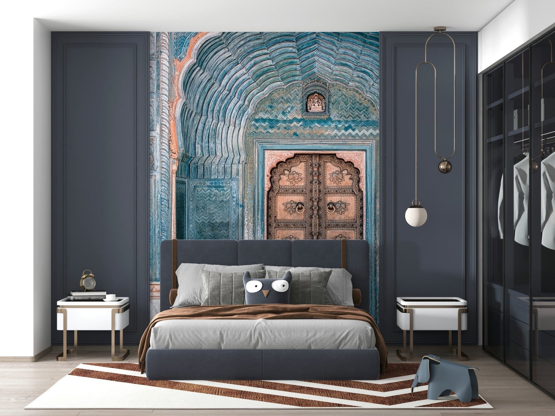 Traditional Jaipur Archway wallcovering architectural detail historical building.