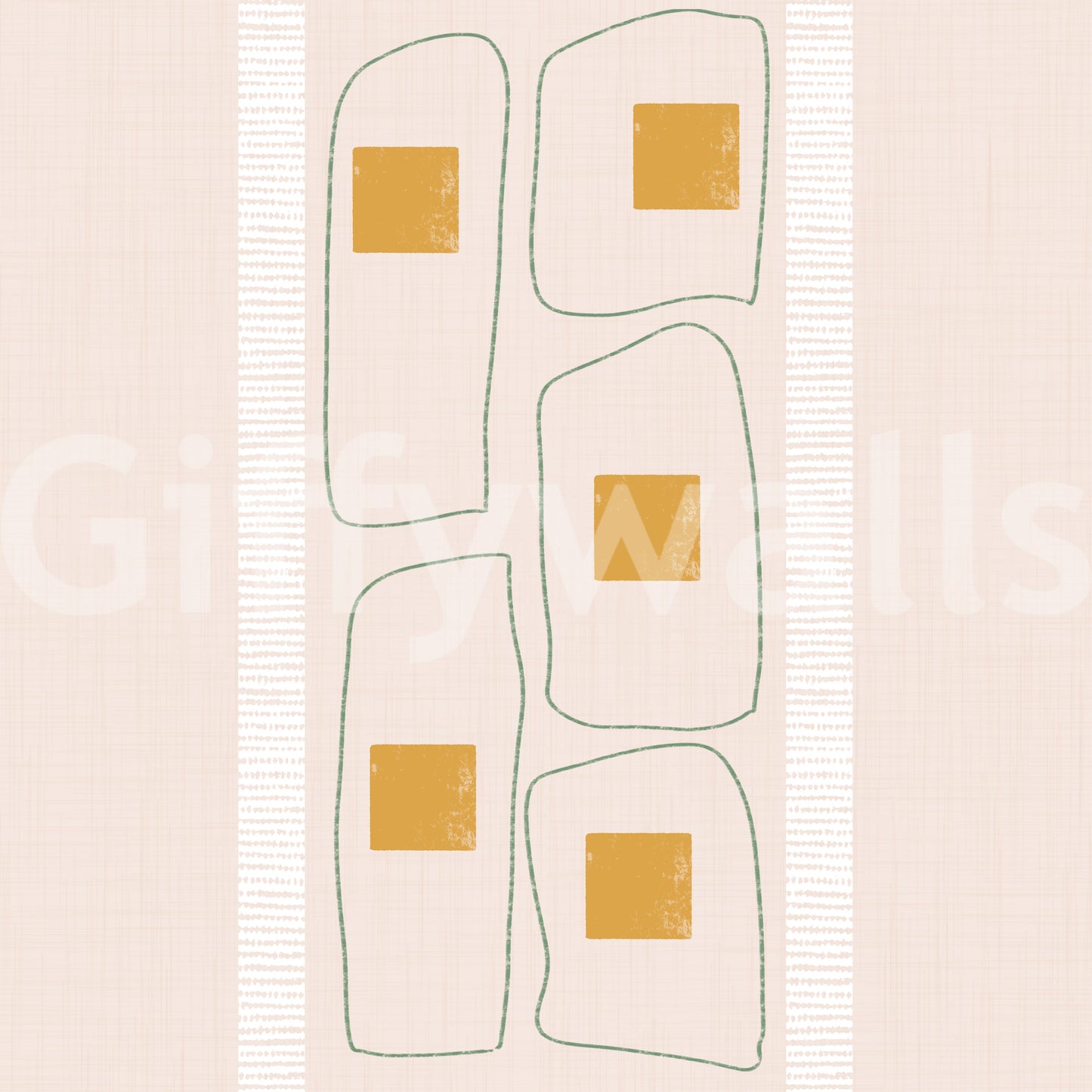 Japandi Frame Lines Eggshell Wallpaper⁠