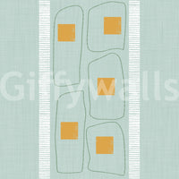 Japandi Frame Lines Soft Blue  Wallpaper⁠