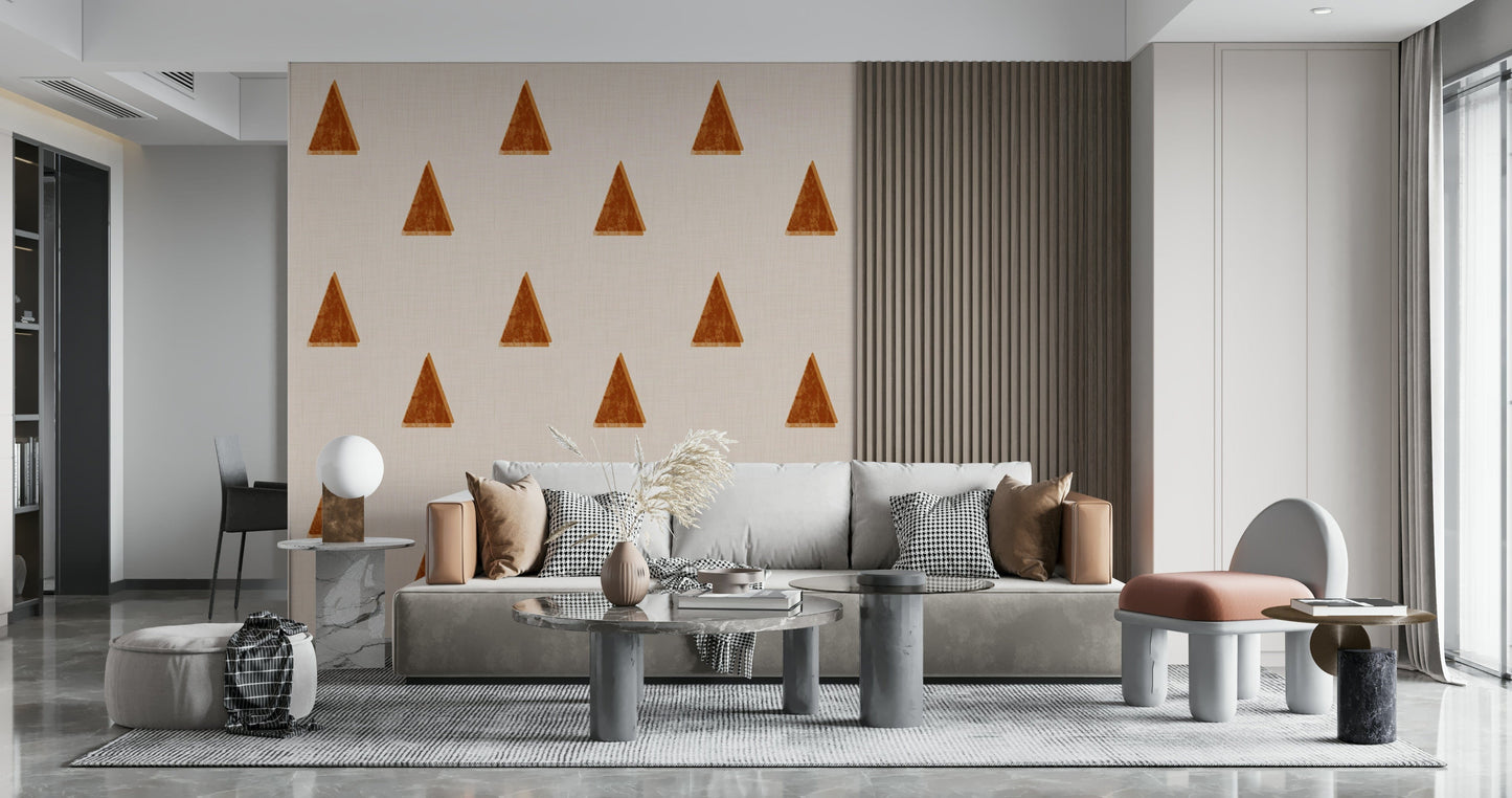 A calming tree grove design wallpaper mural that defines a space.

