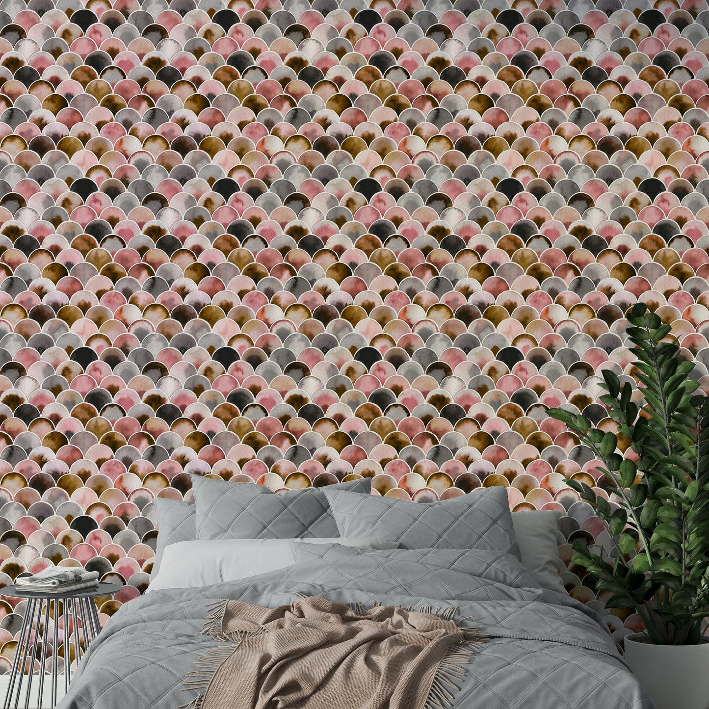 Elegant Japandi wallpaper with vintage flair

