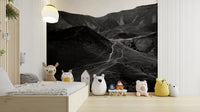 An artistic nature escape mural for home decor.

