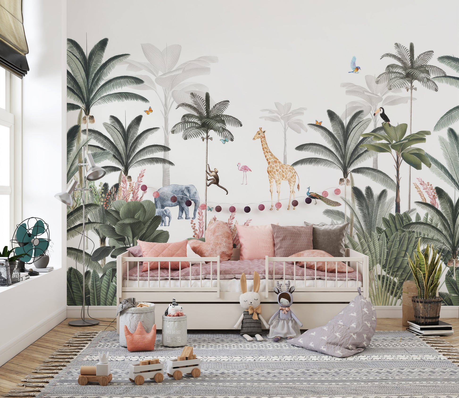 Tropical Jungle Animal Wall Mural - Giffywalls