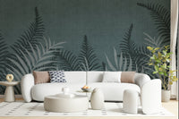 Serene jungle leaf wallpaper pattern, natural fabric effect for modern decor.