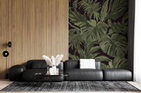 Jungle Monstera Tropical Midnight Wall Mural