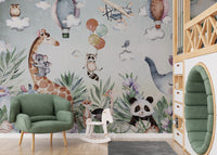 Playful jungle textures wallpaper mural for kids
