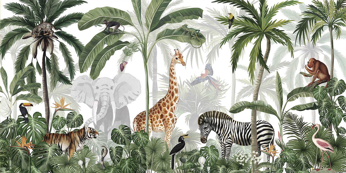 Jungle Jive Mural Wallpaper in your room — zoomed