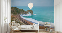 Jurassic Coast Wall Mural adding nature colors to a home office
