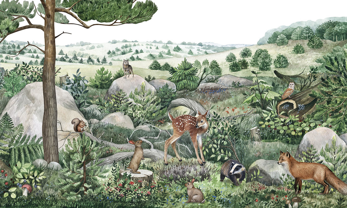Happy Hills Wallpaper Wall Murals in your room — zoomed