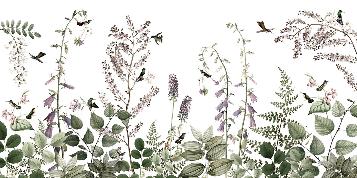 Hummingbird Hedge Wall Mural in your room