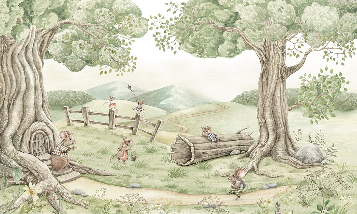 Mouse Family Wall Mural in your room