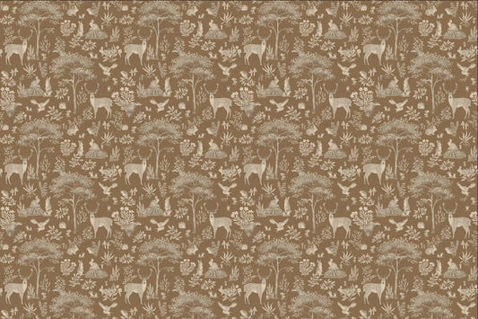 Vintage Brown Wildlife Wallpaper