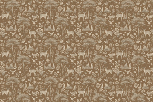 Vintage Brown Wildlife Wallpaper