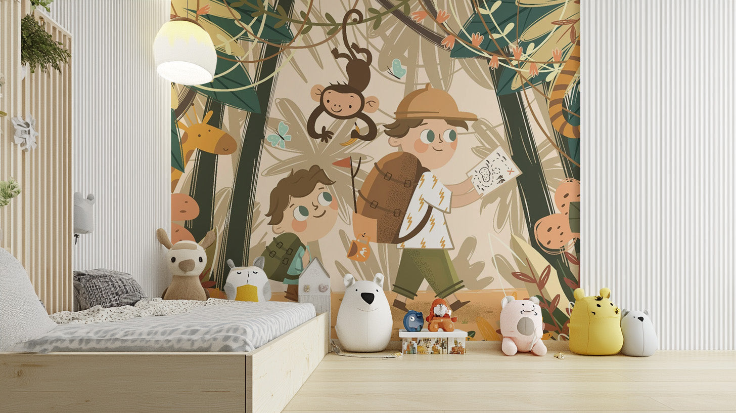 Creative Kids Jungle Explorer Wallpaper Design
