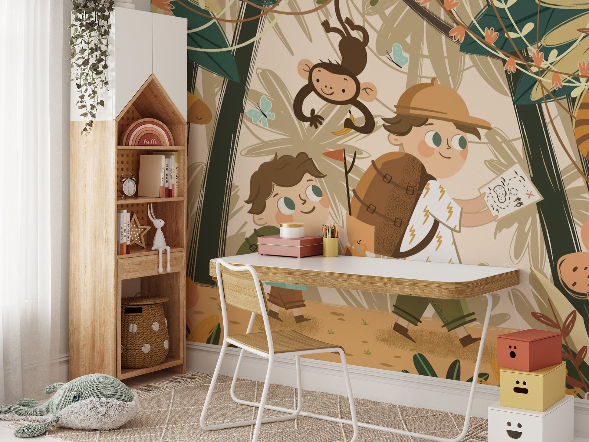 Kids Jungle Explorer Wallpaper Mural - Giffywalls